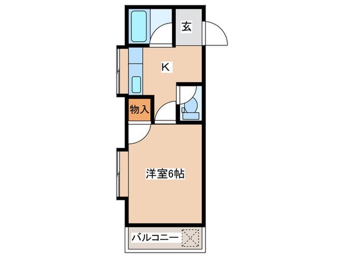 高武福生(1K/2階)の間取り写真