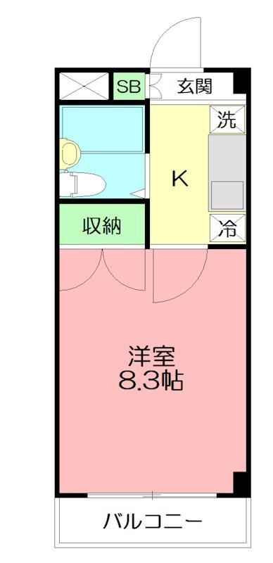 リエス厚木グレイス(1K/3階)の間取り写真