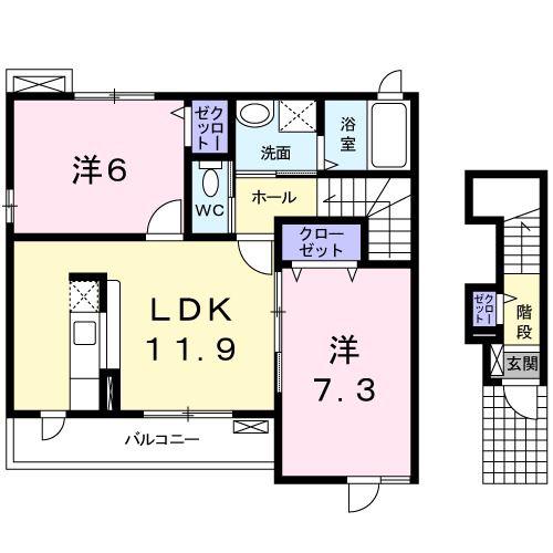 パルナス(2LDK/2階)の間取り写真