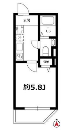 DEAR ECLASS TORITSUDAI(1K/4階)の間取り写真