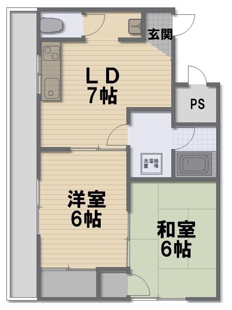 メゾン深野(2DK/2階)の間取り写真