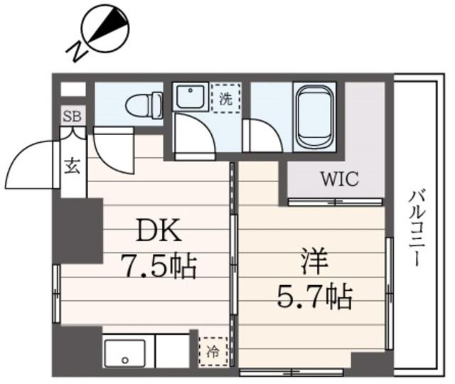 アブニール永楽(1DK/3階)の間取り写真