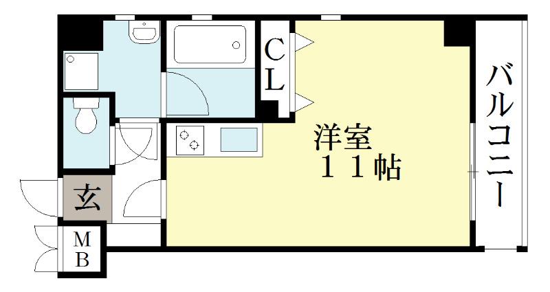 エバーグリーン六地蔵 Aタイプ(1K/2階)の間取り写真