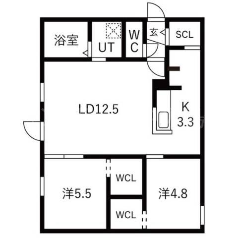 BLANC IRIS HIRAGISHI(2LDK/3階)の間取り写真