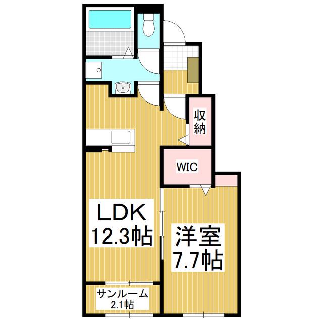 グランミラージュ(1LDK/1階)の間取り写真