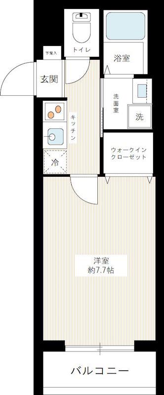 ハーモニーレジデンス東京サウスゲート(1K/4階)の間取り写真