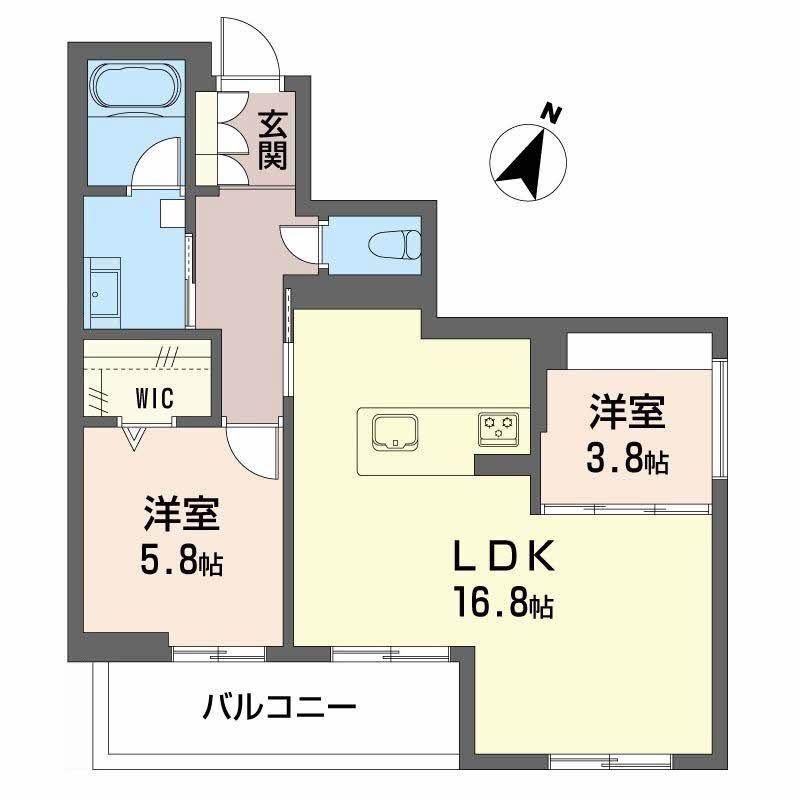 LE・ECRACIE(2LDK/1階)の間取り写真