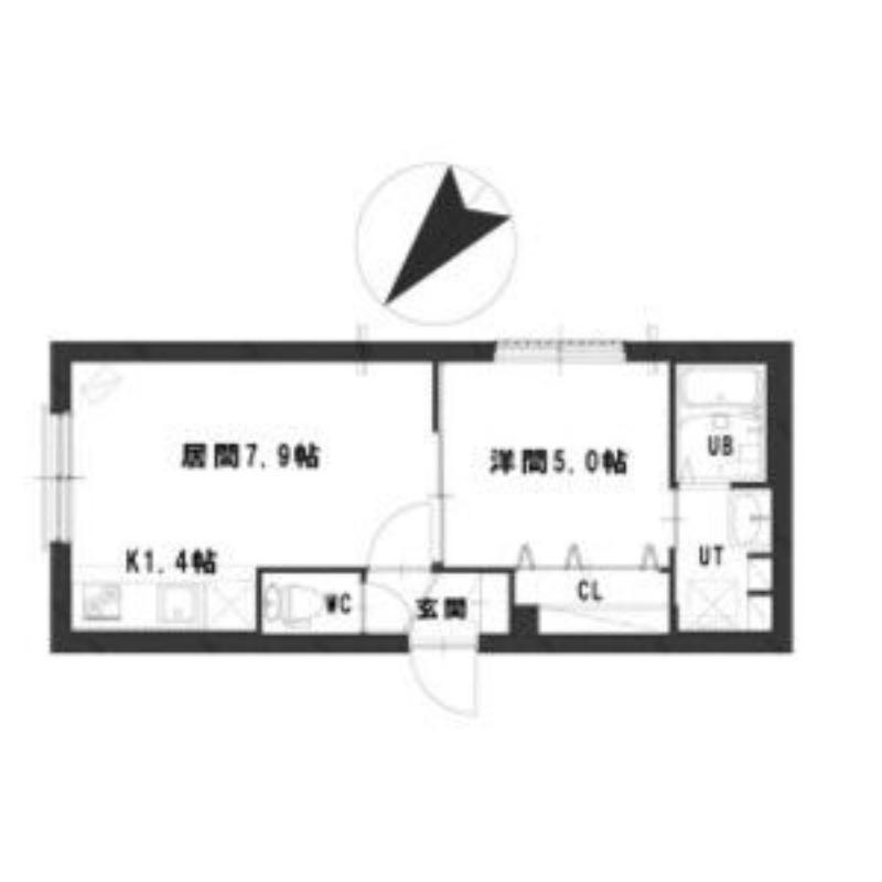 グランメール菊水1条(1LDK/2階)の間取り写真