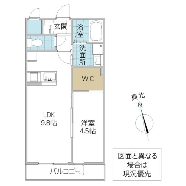 阿見町中郷 (1LDK/2階)の間取り写真