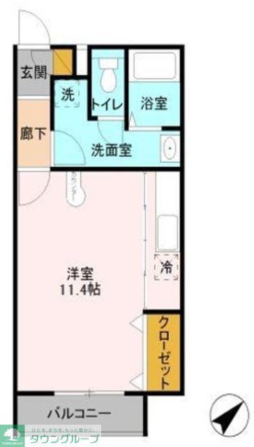 クレール・シャンブル(ワンルーム/2階)の間取り写真