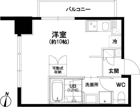 西新ROOMS(ワンルーム/10階)の間取り写真