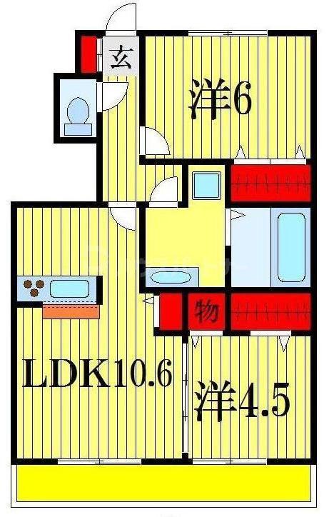 シエル エトワール B(2LDK/1階)の間取り写真