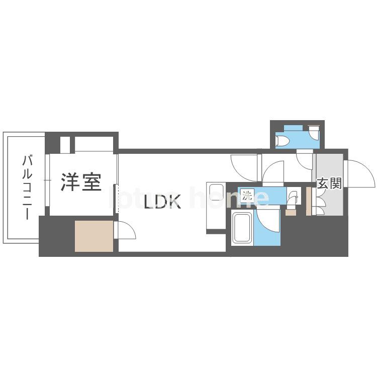 アーバネックス谷町四丁目(1LDK/13階)の間取り写真