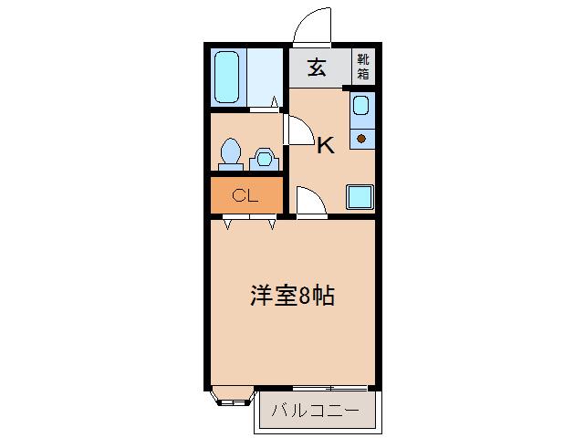ハイツプリーマ(1K/2階)の間取り写真
