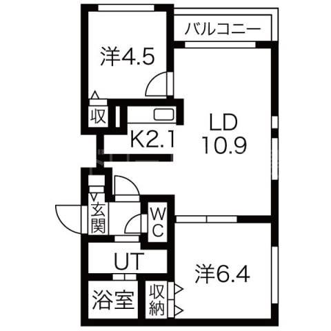 ブランシャール栄通FOREST(2LDK/3階)の間取り写真