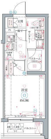 クレヴィスタ井荻(1K/3階)の間取り写真