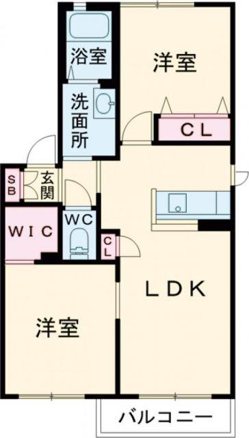 ソフィア梶尾 D棟(3LDK/2階)の間取り写真