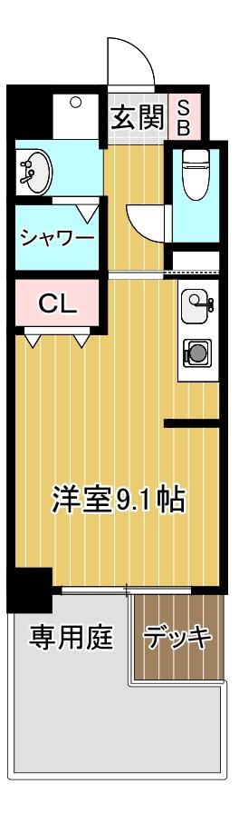 エスティーライフ大阪都島(ワンルーム/1階)の間取り写真