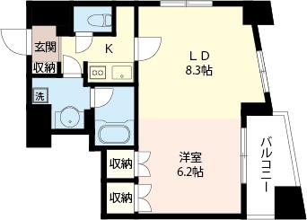 エスティメゾン浅草駒形(1LDK/11階)の間取り写真