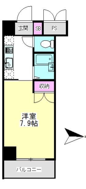 グランメール町田(1K/3階)の間取り写真