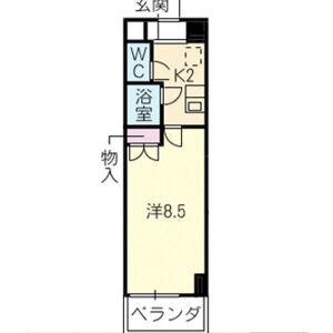 キャッスル一社(1K/2階)の間取り写真