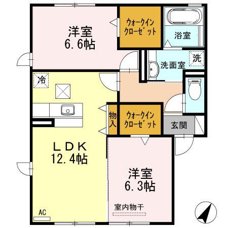 コート・ケー(2LDK/1階)の間取り写真