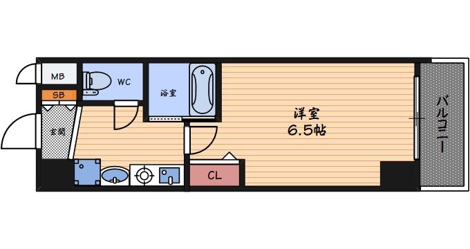 エスリード福島第3(1K/5階)の間取り写真