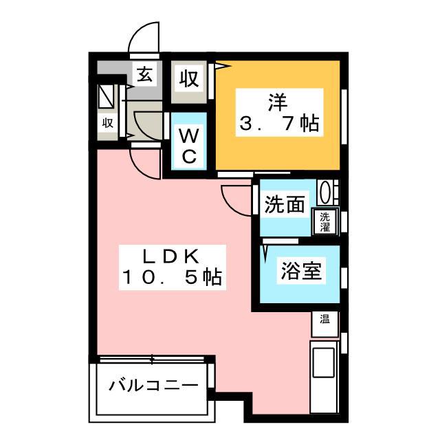 サザンビル(1LDK/3階)の間取り写真