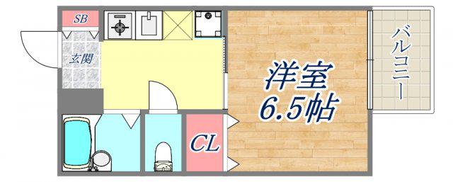 STEP夙川(1K/2階)の間取り写真