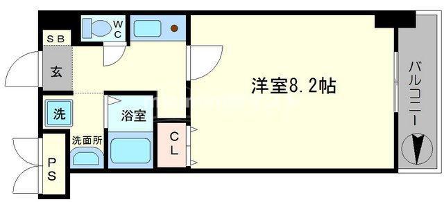 SWISS難波西(1K/12階)の間取り写真