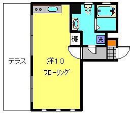 MARE(ワンルーム/1階)の間取り写真