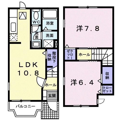 ティファレト(2LDK/1階)の間取り写真