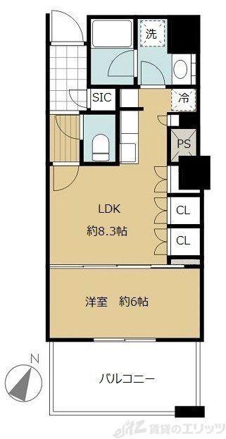 BRILLIA有明 SKY TOWER(1LDK/3階)の間取り写真