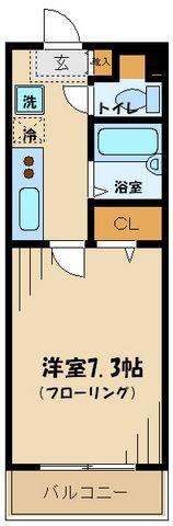 アヴィニティー調布南(1K/3階)の間取り写真