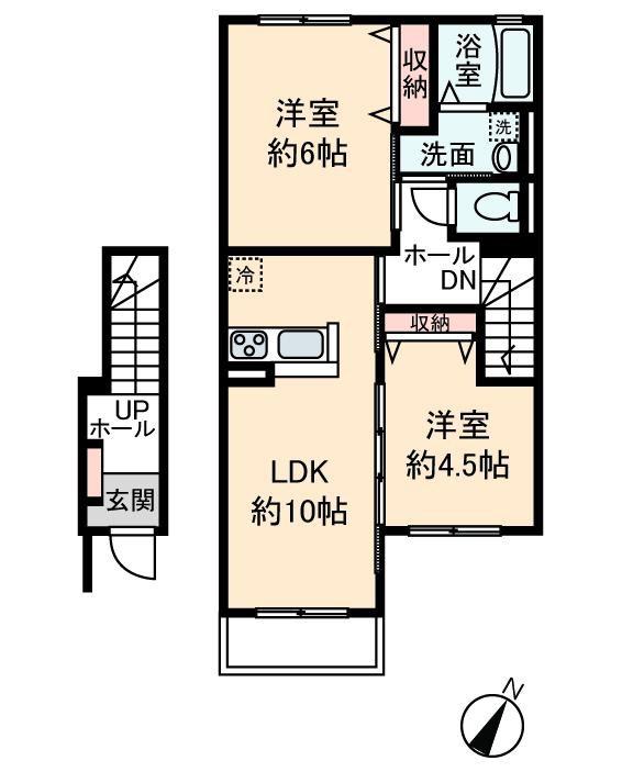 メゾンOTO(2LDK/2階)の間取り写真