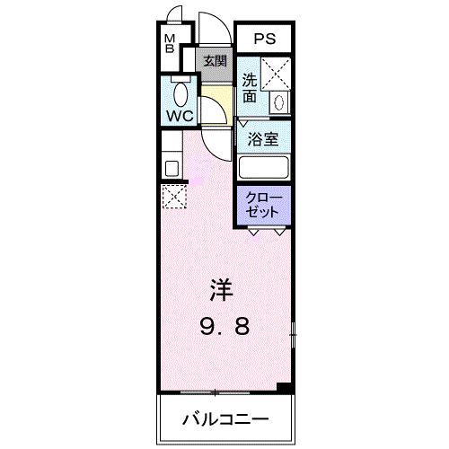 パークサイド今里(ワンルーム/4階)の間取り写真