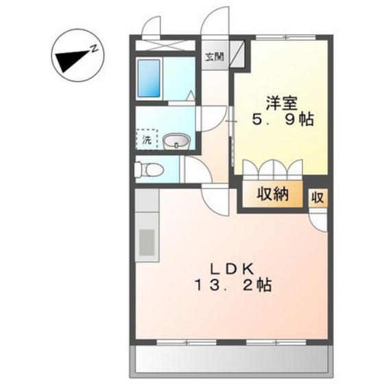 シャルマン祇園(1LDK/2階)の間取り写真