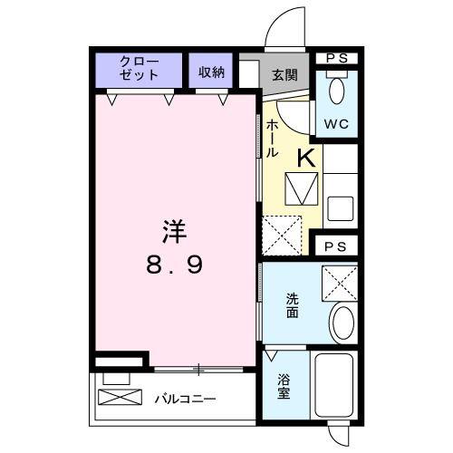 レジデンス新道(1K/2階)の間取り写真