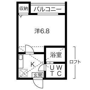 NST上小田井(1K/2階)の間取り写真