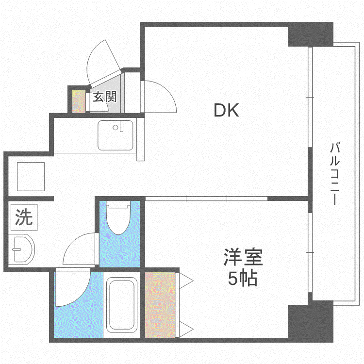 アストリア大通(1LDK/6階)の間取り写真