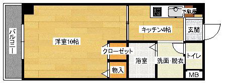 フレーバー(1K/6階)の間取り写真