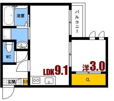 REGALEST GLORY 煌(1LDK/2階)の間取り写真