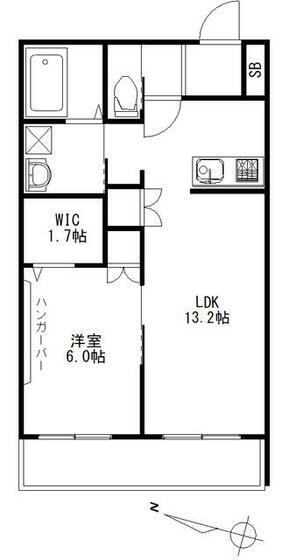 グランフォレスト阿佐ヶ谷(1LDK/3階)の間取り写真
