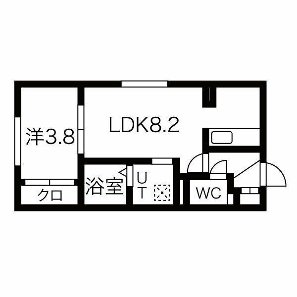 メニーズコート元町西(1LDK/4階)の間取り写真