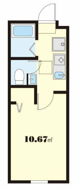 CASA LUXE 北千住(1K/2階)の間取り写真