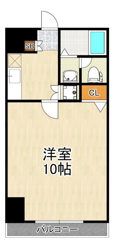ソレイユ博多駅南(1K/2階)の間取り写真