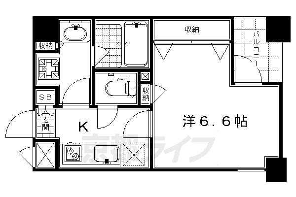 グラマシー京都(1K/8階)の間取り写真