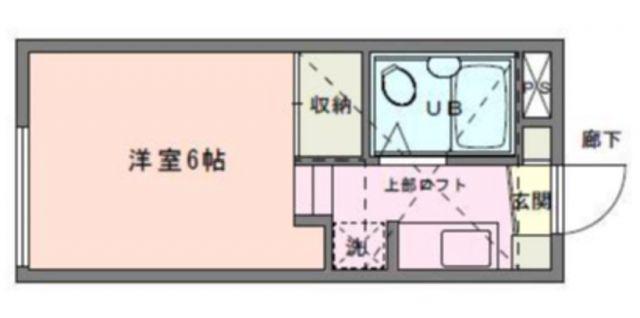 ジュネパレス門井II A棟(ワンルーム/2階)の間取り写真