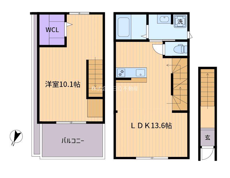セレステ大原(1LDK/2階)の間取り写真