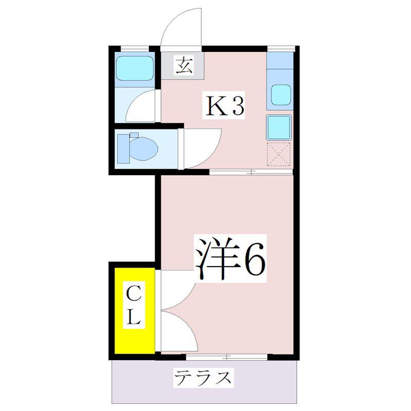 M&Mビル(1K/1階)の間取り写真